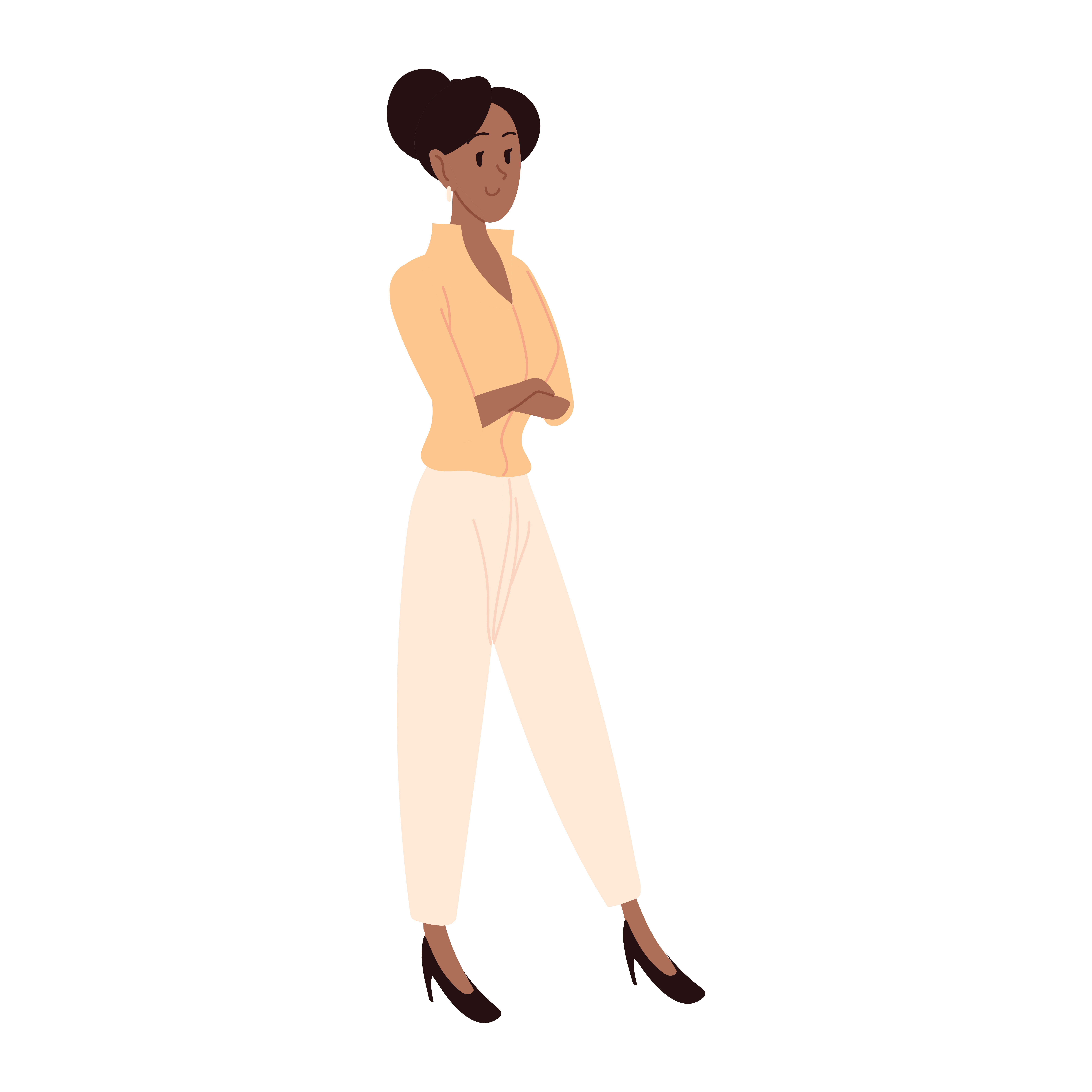 business woman with crossed arms isolated style